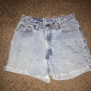 Upcycled high-waisted  Levi denim shorts
